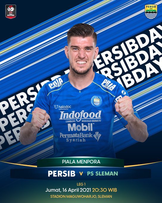 Leg 1 Semifinal Piala Menpora 2021 Persib Bandung vs PS Sleman, Jumat (16/4/2021) malam pukul 20.30 WIB 