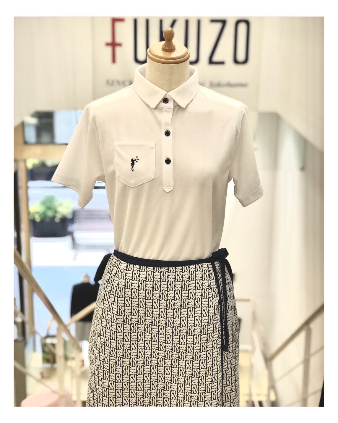 【新品未使用】FUKUZO 元町 フクゾー洋品店 横浜　ポロシャツ　レッド　M 新品未使用】FUKUZO 元町 フクゾー洋品店 横浜 ポロシャツ レッド M