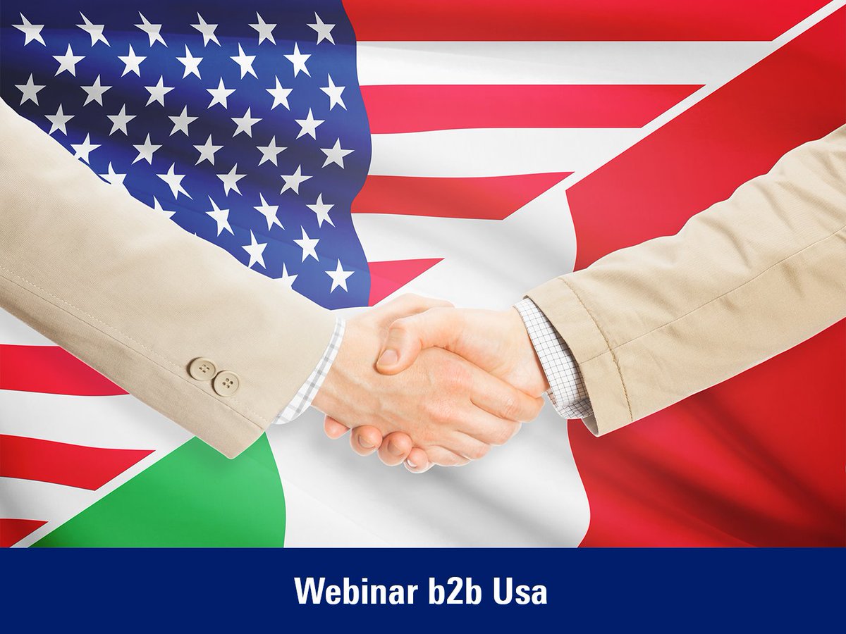 Interessato al mercato Usa 🇺🇸? Lunedì 24/5, in collaborazione con l'Agenzia ICE - Italian Trade Agency Ufficio di New York, organizziamo un webinar  gratuito con focus sugli Stati Uniti. Seguirà incontro virtuale con top buyer locali. Per info tinyurl.com/yb2mf65p