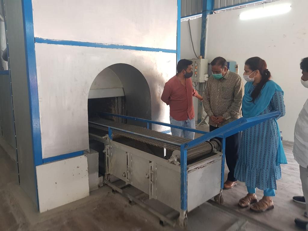 Good Afternoon sir, Inspection of Newly erected Gas Crematorium at Moosapet Grave yard by ZC Mamatha Madam along with Moosapet DC, EE, Dy.EE, AE &amp; Agency Contractor - DC Moosapet Circle