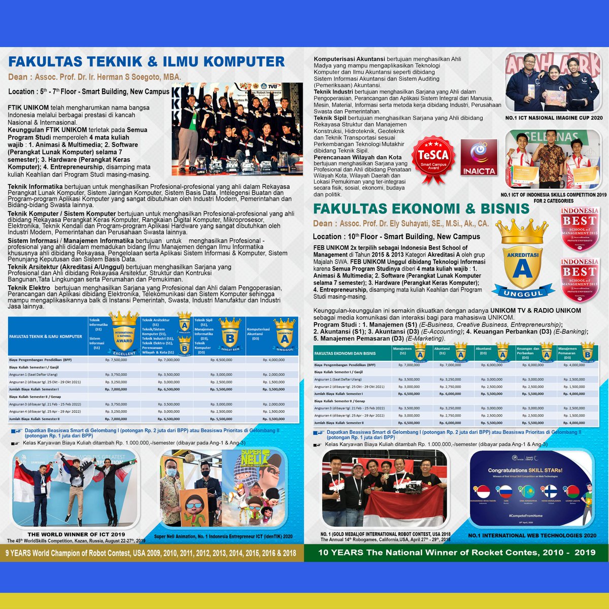 unikomtwit's tweet image. Universitas Komputer Indonesia Membuka Pendaftaran Mahasiswa Baru T.A 2021-2022 Gelombang II

Informasi dan Pendaftaran: 
pmb.unikom.ac.id

Mari bergabung menjadi bagian keluarga Sivitas Unikom - kampusnya para Juara!

#Unikom #PMB2021 #BeasiswaPrioritas #Mahasiswabaru