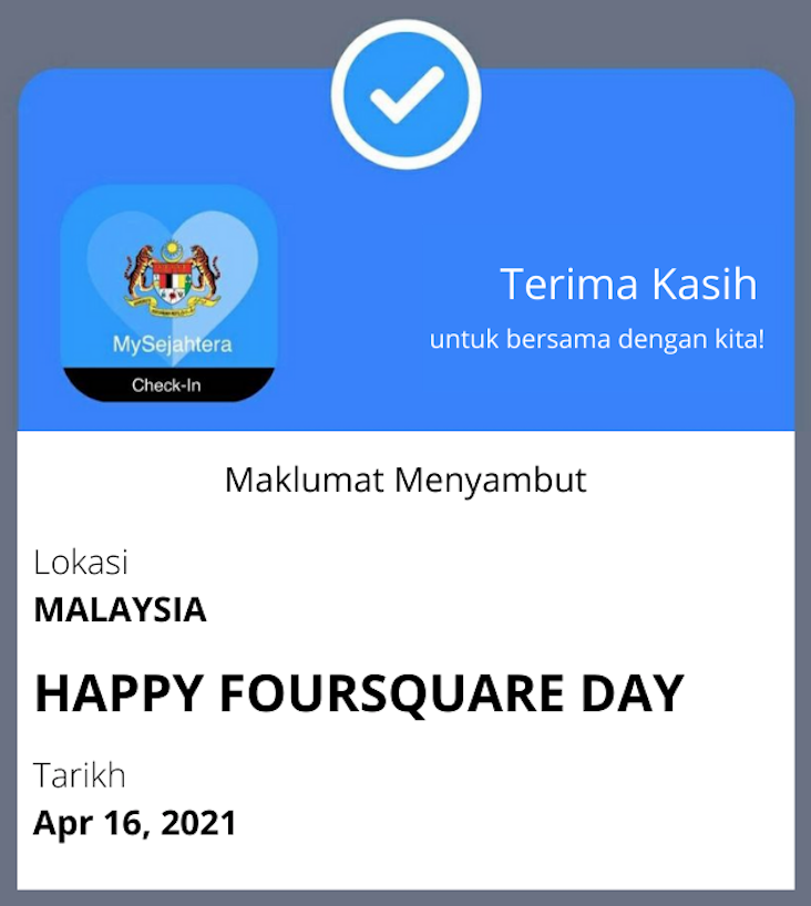 my_4sq's tweet photo. While we still in the midst of this pandemic, don't forget today is a wonderful day to appreciate you &amp; our community of explorers today and every day.

Here's to many more check-ins but remember to follow the safety measures.

Happy #Foursquare Day!

#4SQDay #4SQDay2021 #my4SQ https://t.co/sK1jAFiVQp