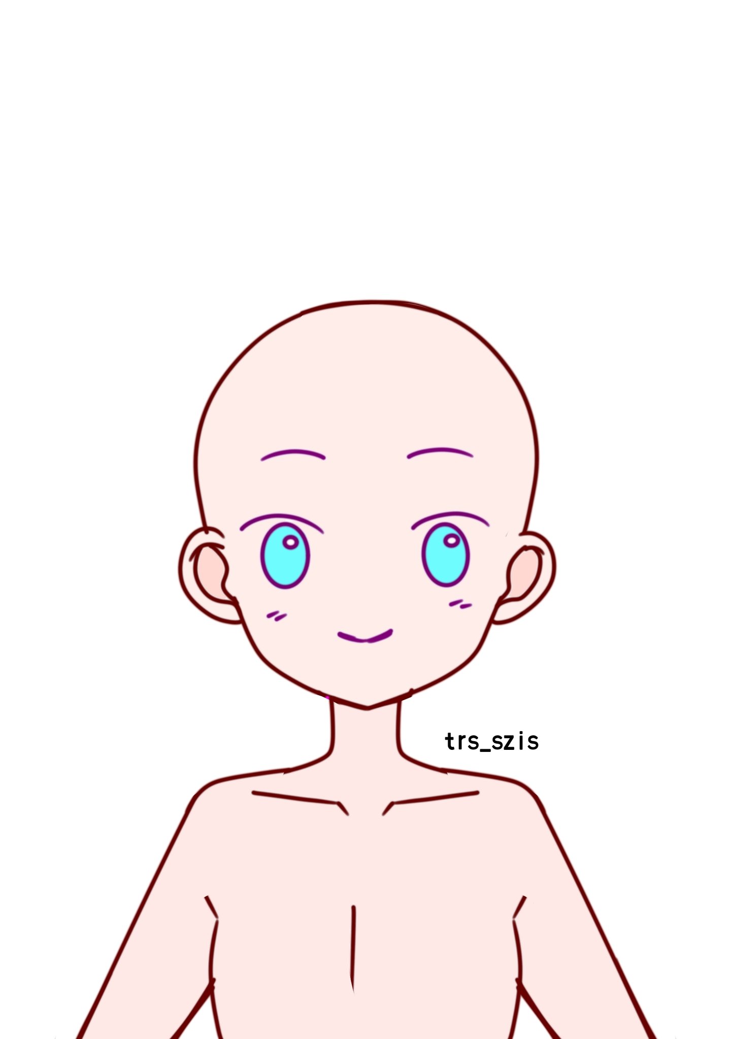 イラスト用トレス素材 めちゃくちゃシンプルな正面顔素材 反転を使えば 2枚目みたいなものもわりとカンタンに作れます トレス素材 T Co Pqur0revhm Twitter