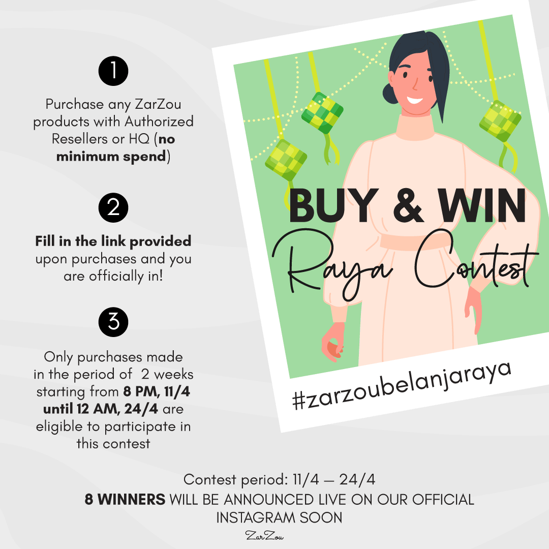hm_favs's tweet photo. Hai geng! 
Dah ada outfit raya?
Sebab @zarzoubeautyHQ nak belanja outfit raya utk korang tau!

Beli mana2 produk ZarZou (until 12am 24/4) and dah boleh menang this contest, no minimum spend!

Time ni la nak try/restock, mana tau rezeki menang outfit raya 😍

#zarzoubelanjaraya https://t.co/xdbdD5vY7d