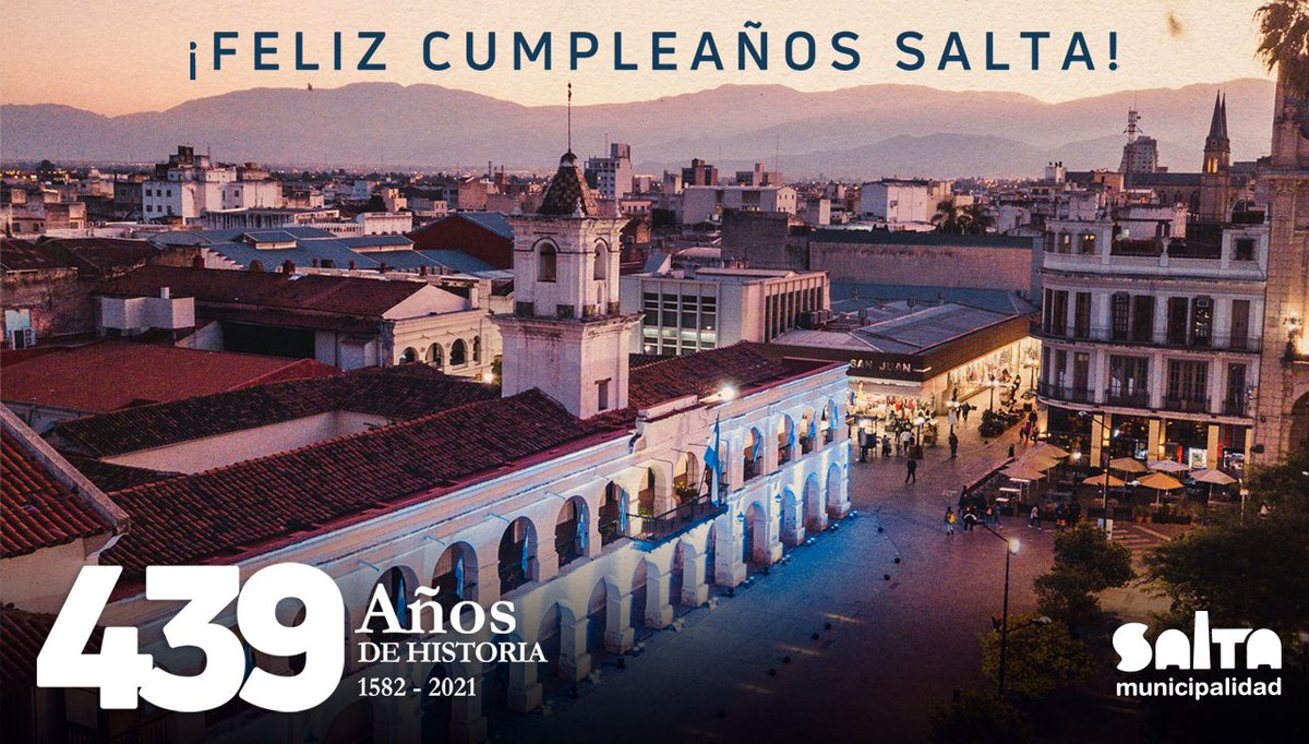 turismoSLA's tweet photo. Feliz cumple a LA MÁS LINDA!
#439añosdeSalta #SaltaCiudad #SaltaLaLinda #SaltaArgentina #LaLinda #Salta #cumplesalta https://t.co/D4shCyfSuv