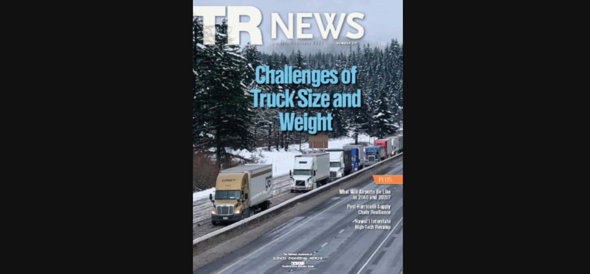 HaakeTranspo's tweet photo. Excited that my article is the featured cover story of the latest TR News! https://t.co/L3QtaHDt8Y

#trucking #trucks  #research #policy #osow #transportation #lifeathdr cc: @NASEMTRB @HDRtranspo https://t.co/CS7zTztZkX