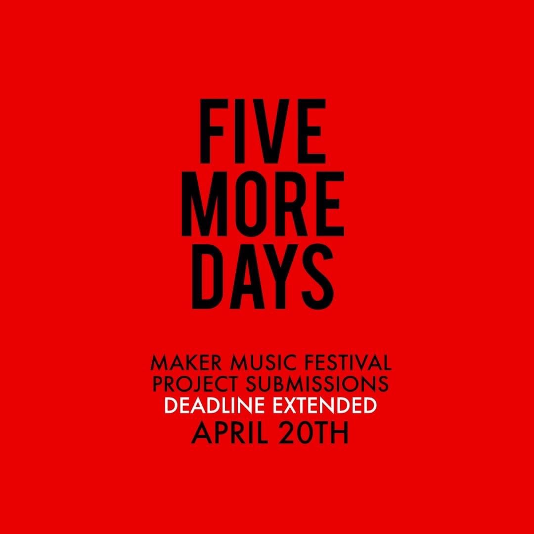 MakerFestival's tweet photo. There’s still time! Here's a bit more time to be part of the Maker Music Festival.  We have over 200 projects! 
#makermusic #makermusicfestival #sooch #makermade #soundart #soundartist #instrumentmaker #expermentalmusic #experimentalmusic #diyinstruments #sound #mmf21
 #joinus https://t.co/JUypr22dmJ
