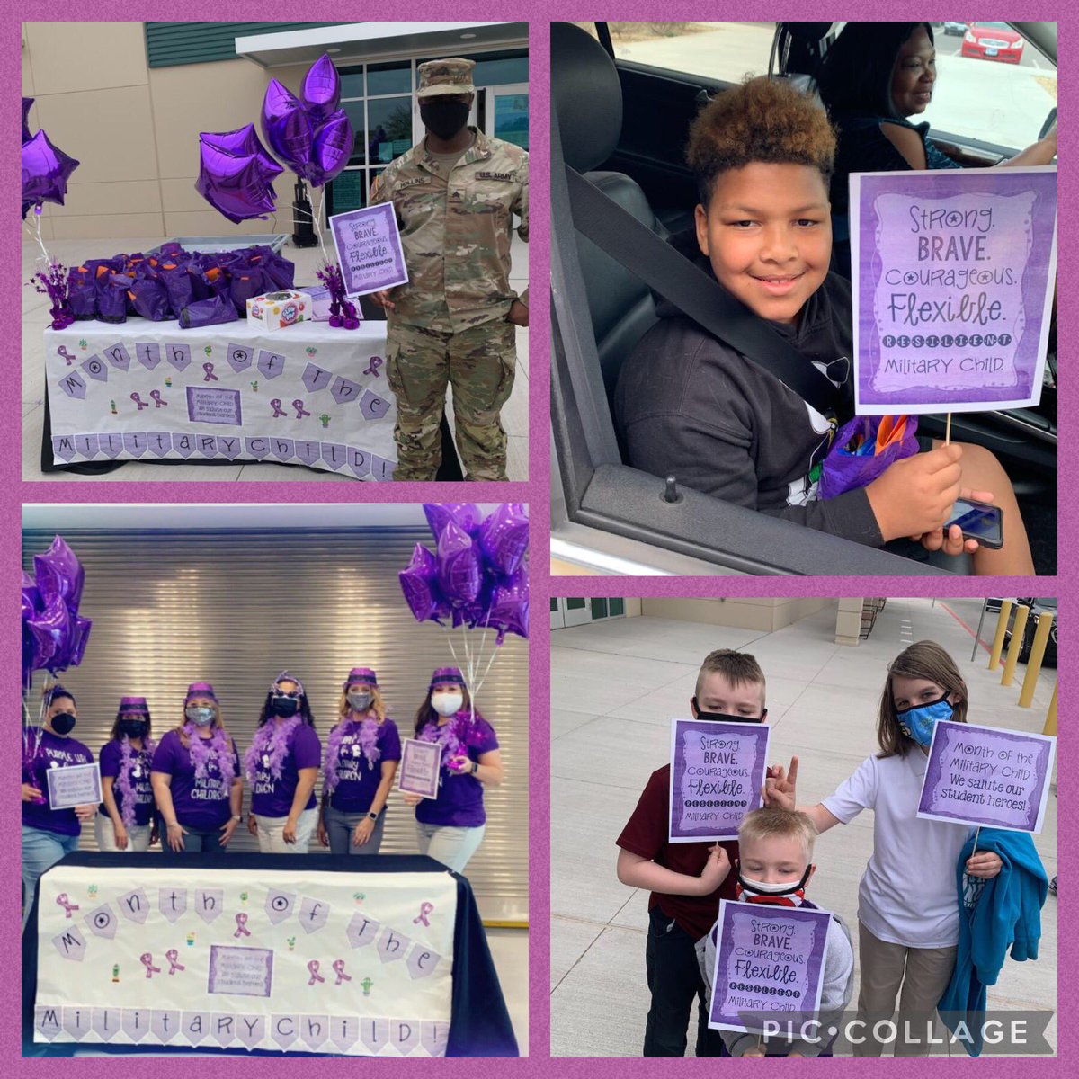 Our military children are heroes too!  You ARE resilient and strong! #Purpleupday #TeamSISD #CTE1school1❤️ #WeLeadTX