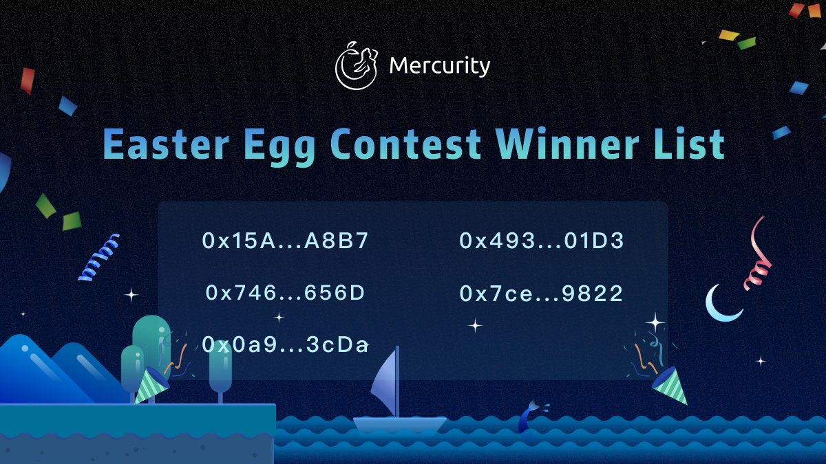 MercurityDefi's tweet image. 🧜‍♀️Easter 🌺Contest 🌻Winner🎀 List🪙

 #MEE #MercurityDefi #NFT