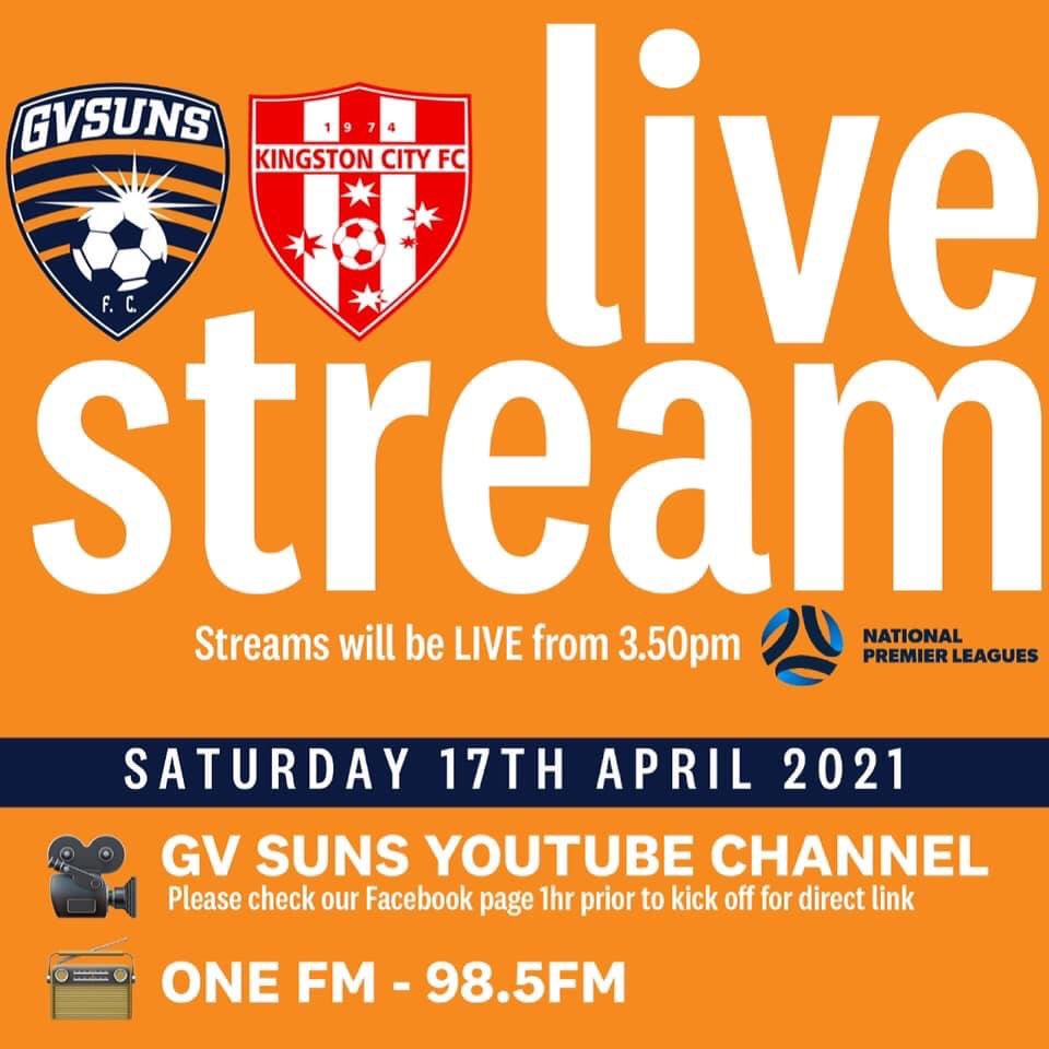 Tomorrow’s home match against <a href="/KingstonCityFC/">Kingston City FC</a> will be live streamed on our YouTube channel and on the radio at 98.5 One FM

Watch this space for the direct link to the video feed after 3pm tomorrow