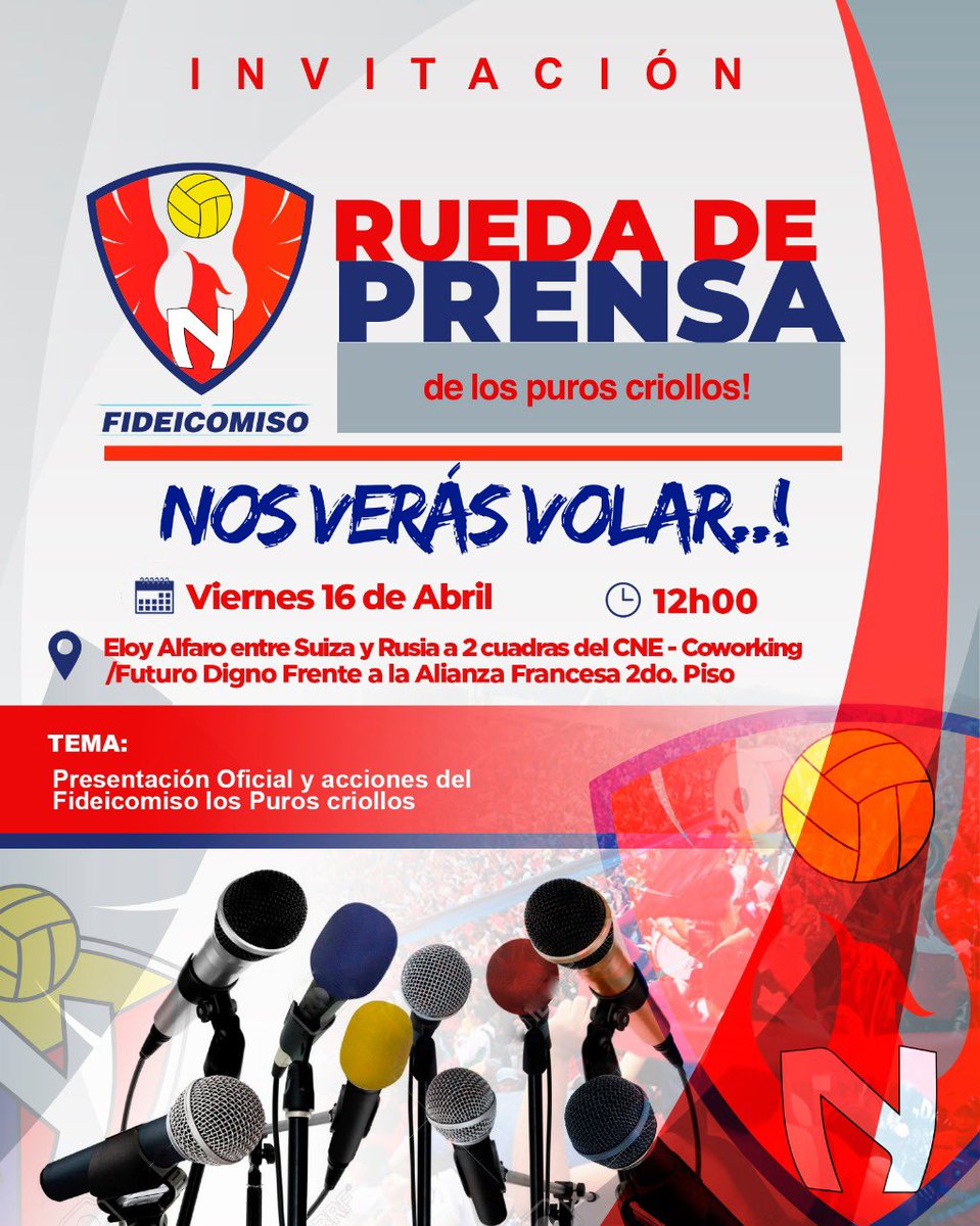 Mañana están todos invitados a la -Rueda de Prensa- 📸🎙🎥 del lanzamiento oficial y presentación de acciones del “Fideicomiso los Puros Criollos “. ⚽️