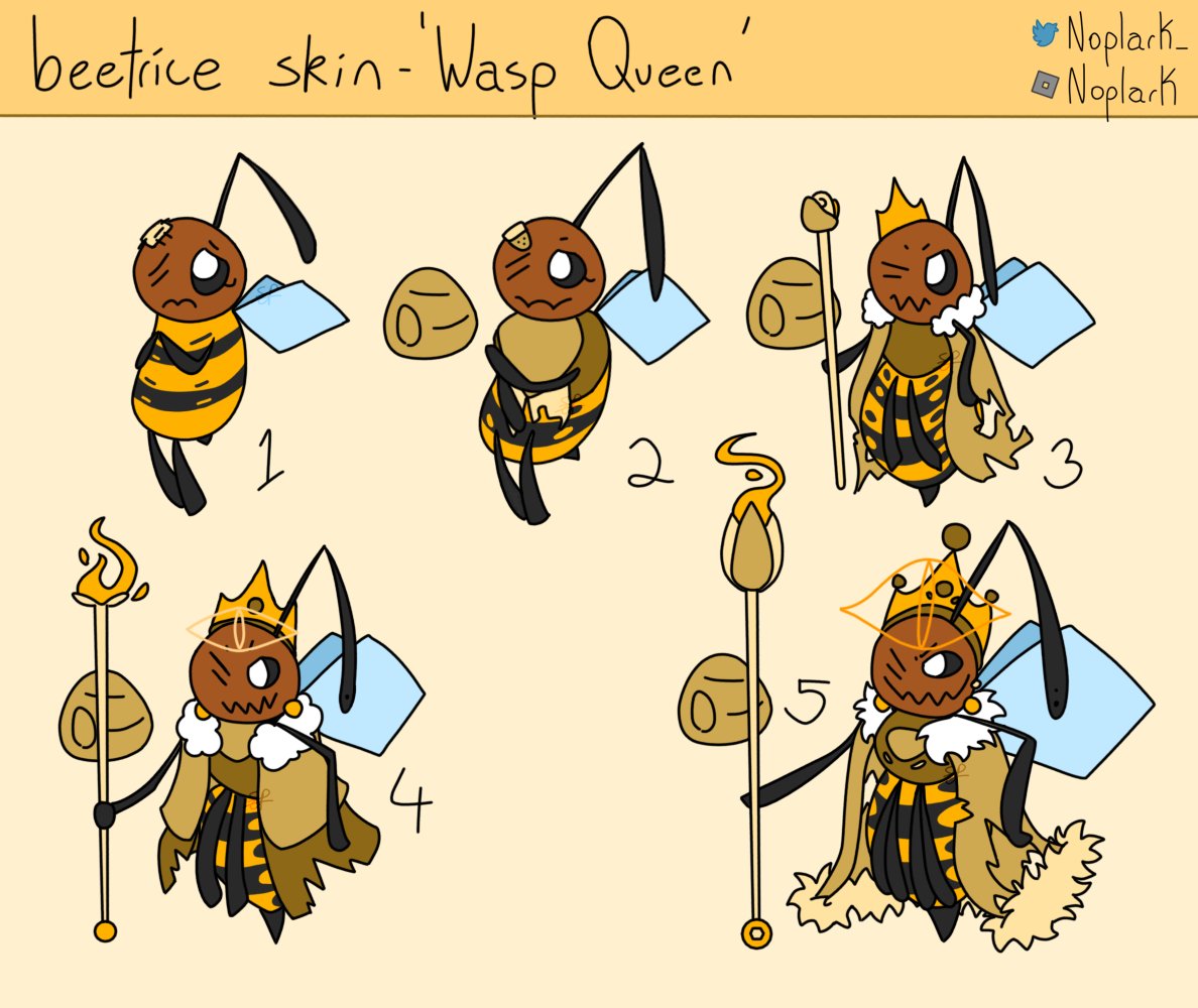 Noplark on X: 'wasp queen' - skin idea for beetrice - tower heroes !!  #towerheroes #robloxart #Roblox  / X