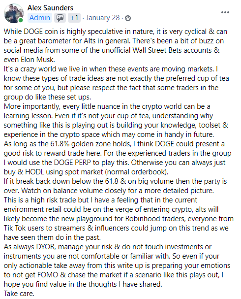AlexSaundersAU's tweet photo. Hindsight is a wonderful thing. But we laid out the bull case for $DOGE January at 1c for members. Never underestimate the power of a good meme. 30x in 3 months, majority of supply is lost &amp; record short squeeze in play as shown by funding. 🐶🦴👨‍🚀

🎓 https://t.co/q7cQv0Fb4Q https://t.co/T1I6bN06Kd