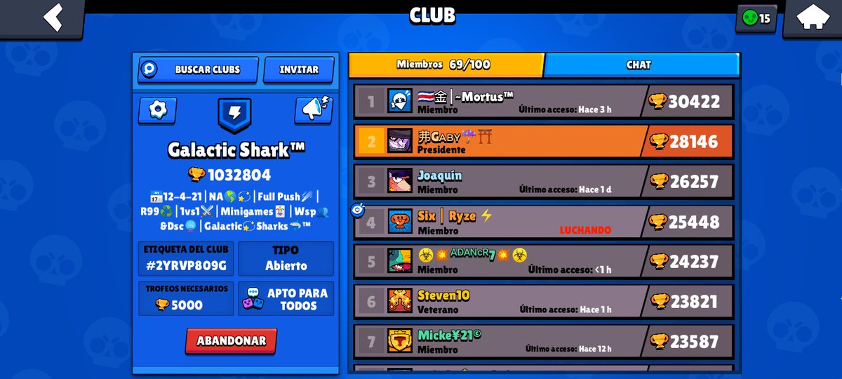 ¡Llegamos!🎉
Sabemos que es poco pero es trabajo honesto💪🏻🏆
Vamos por ese Top De 🇨🇷 
Gracias por unirte a nuestro club #2YRVP809G #TeamGalacticShark