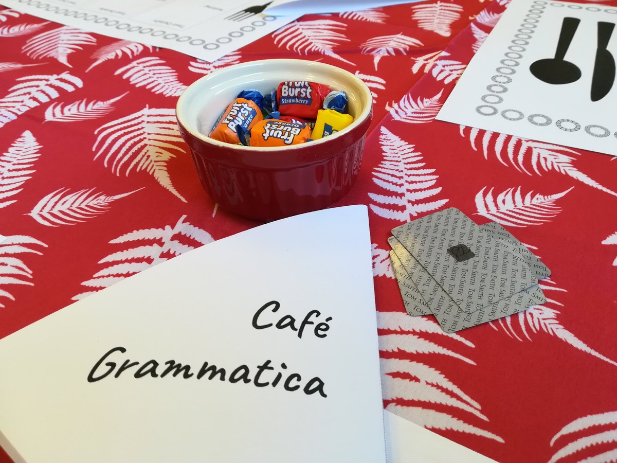 Cafe Grammatica {Latin for skilled in writing} opened its doors yesterday as Y9s "devoured" new books, authors and genres. Three "courses" were served, with a chance to chat with fellow diners after silent reading. Instructions were on the napkins. #literacymatters #bfcnz630