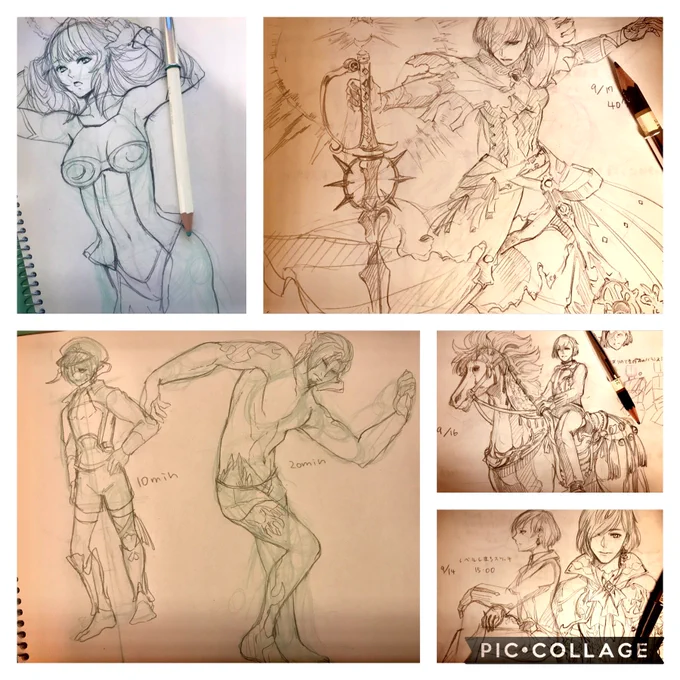 自キャラのスクショ撮ったりして絵を描けるので正解の資料がすぐそこにある #FF14 