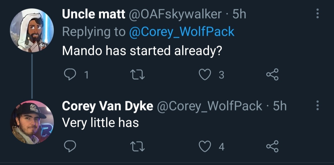 corey van dyke of kessel run transmissions maintains that filming has started though