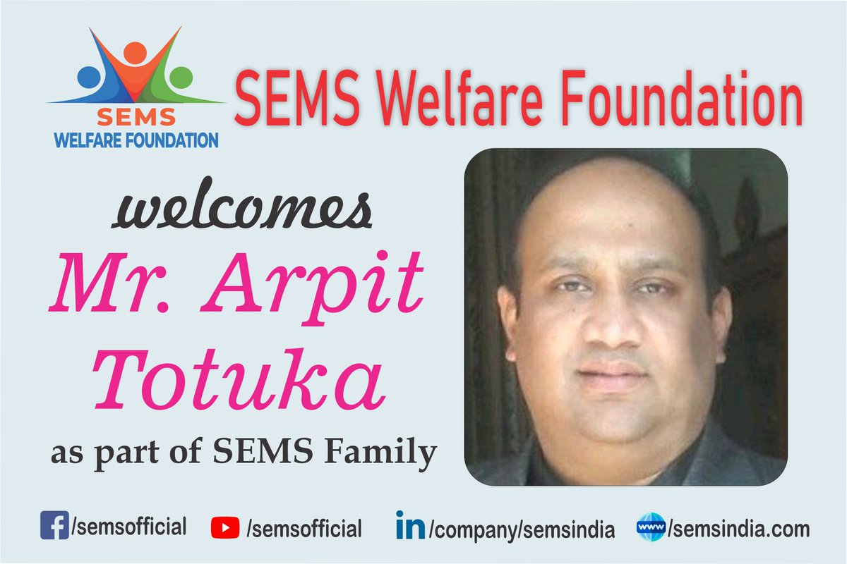 dreamydoll36's tweet photo. We welcome Mr. Arpit Totuka for becoming a Member of the #SEMS Group!! Welcome to the SEMS Family!!!
#JoinSEMS ##semsfamily #membership #free #networking 
 Join us by clicking: https://t.co/bedZJTfbs4 https://t.co/TAQAlDaOSZ