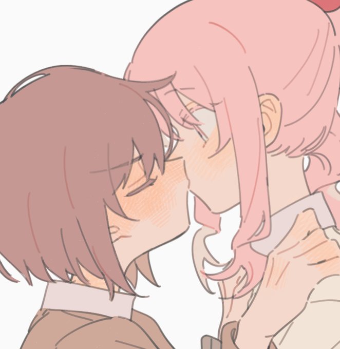 「キス ピンク髪」のTwitter画像/イラスト(古い順)