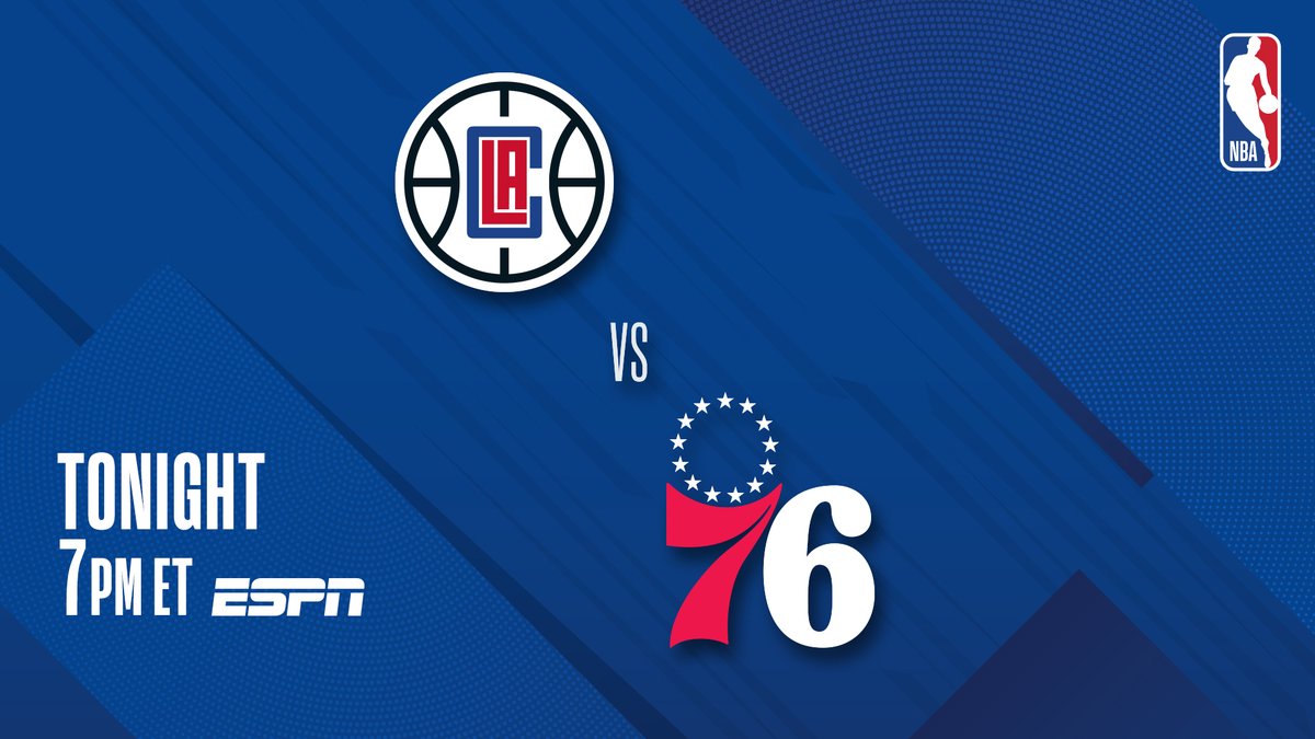 ▪️ Clippers seek 8 straight wins
▪️ 76ers seek 4 straight wins
▪️ Embiid last game: 39 PTS, 13 REB
#3 in West @LAClippers vs. #1 in East @sixers at 7 PM ET on ESPN! https://t.co/oSU2M9xre8