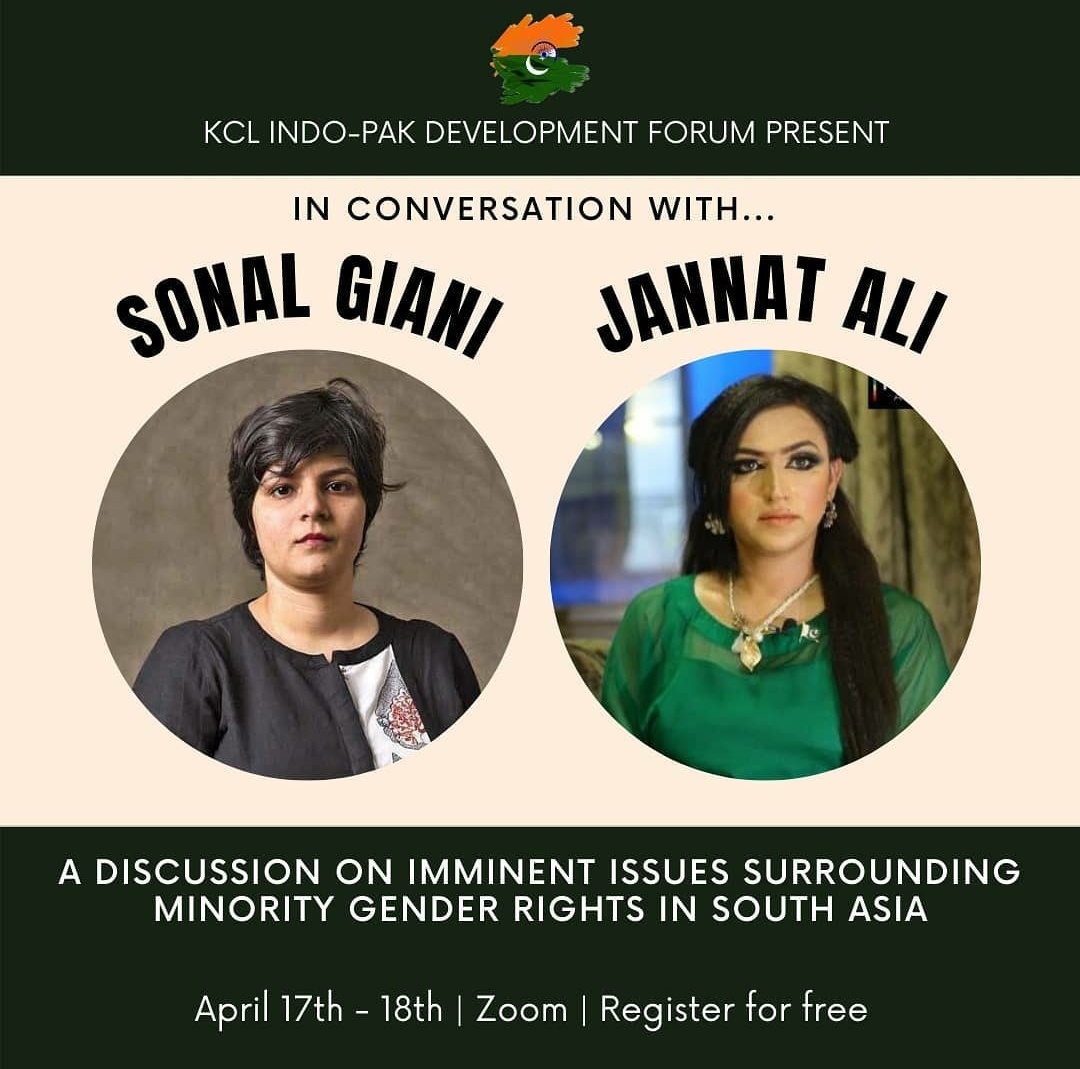 sumthin_simple's tweet photo. In conversation with the 'King's College London Indo-Pak Development Forum' tomorrow alongside prominent activist Jannat Ali.

We will be discussing prevalent issues surrounding minority gender rights in South Asia with a focus on the LGBTQ community in India and Pakistan. https://t.co/xRX6xV5SgA