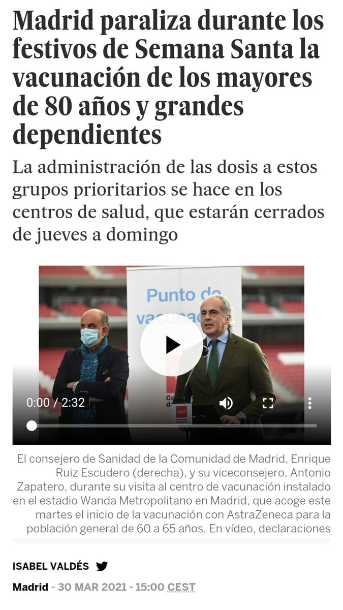 madrid_ame's tweet photo. Ya está bien @IdiazAyuso de tomarnos a los madrileños por idiotas con las vacunas. Madrid recibe el % de vacunas que nos corresponde por población, igual que el resto de CCAA y no por protestar todas las semanas recibiremos más, porque sería injusto para el resto de españoles. https://t.co/TFIcJuO93d