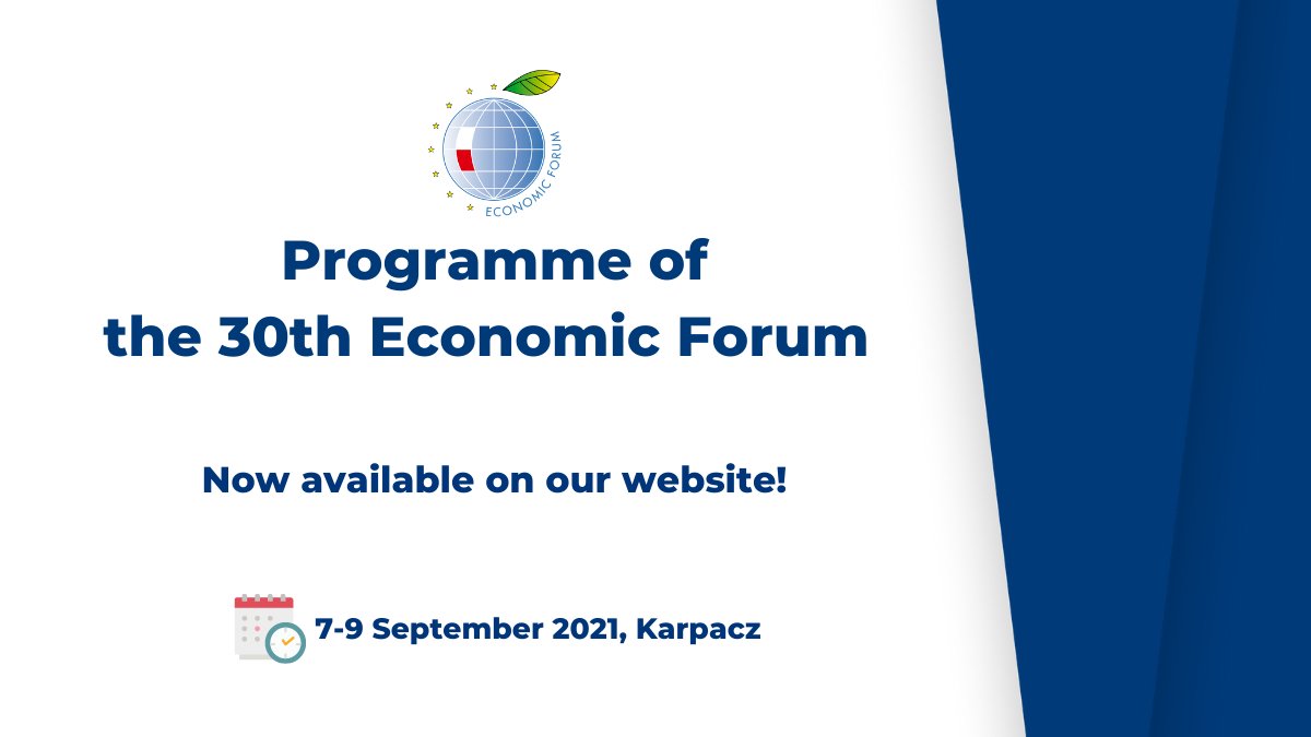 The Programme of the 30th #EconomicForum is now available on our website!

Link:
bit.ly/3mUeW2Y