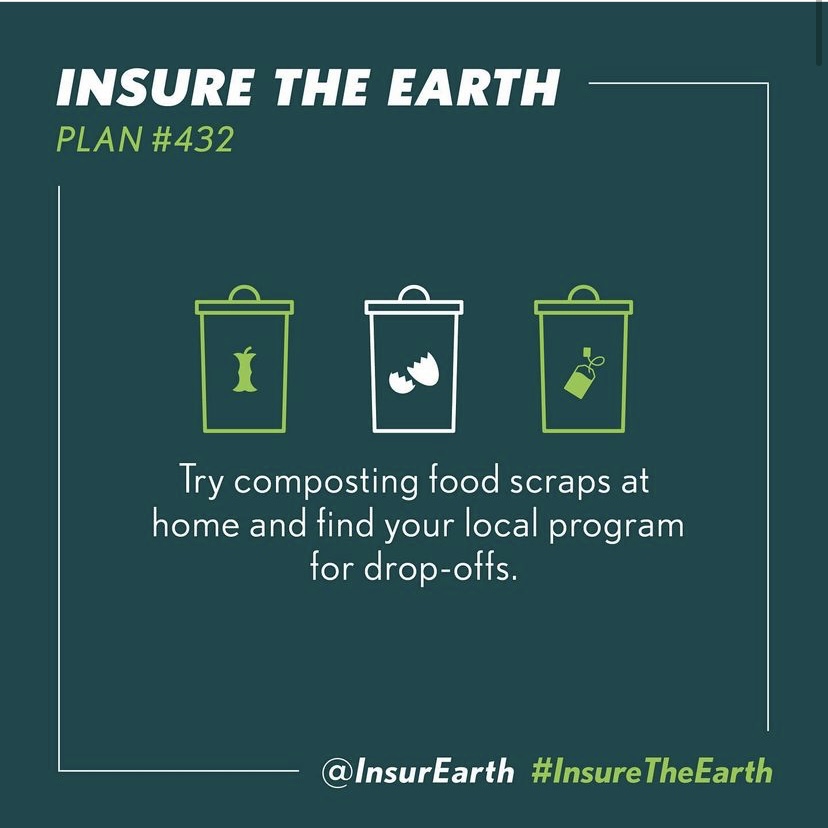 Plan #432: Try composting food scraps at home and find your local program for drop-offs

#InsureTheEarth 🌏🌍🌎