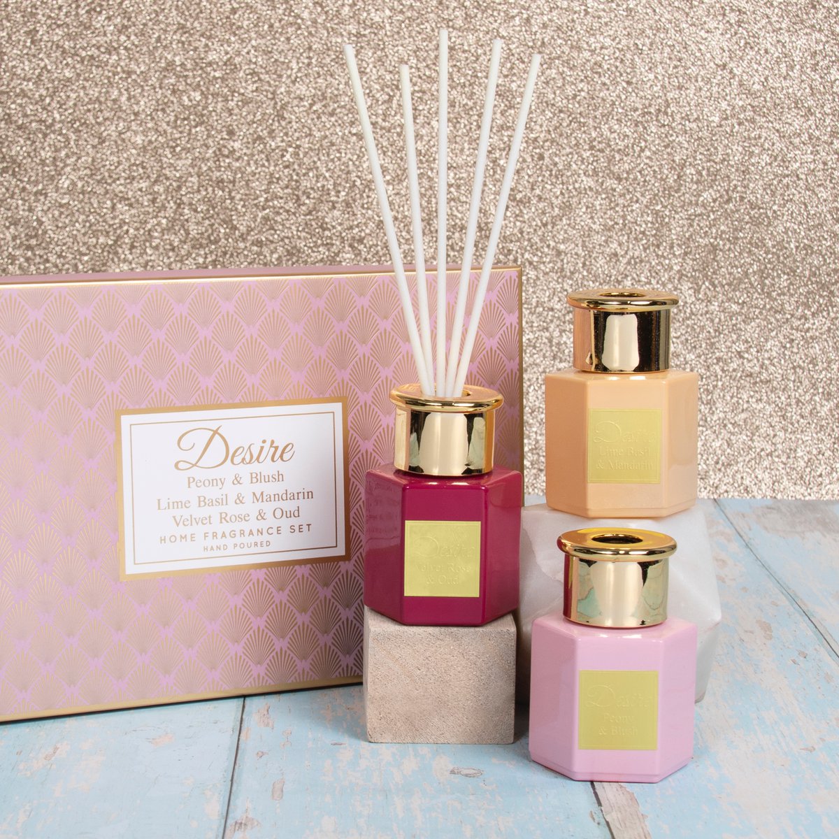 LesserPaveyLtd's tweet photo. Amongst our Desire Diffusers we have these fabulous diffuser sets, plus many more gifts offering a range of fragrances. Go to https://t.co/xMBip2oEKR and view the full range at: https://t.co/ztsW2bgHtI #TheLeonardoCollection #Desire #diffusers #fragrancegifts #wholesalefragrance https://t.co/DyPS9fbnv0