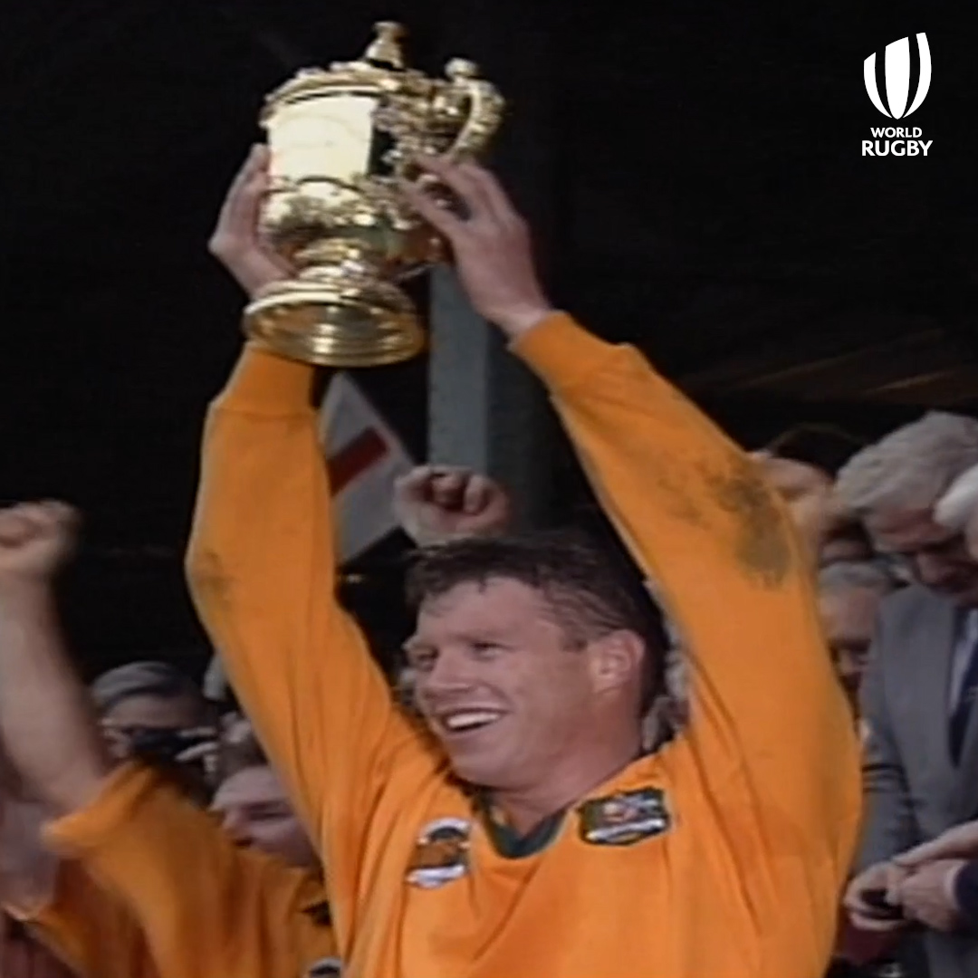 The first player to lift the Webb Ellis Cup  Happy birthday, Nick Farr-Jones 