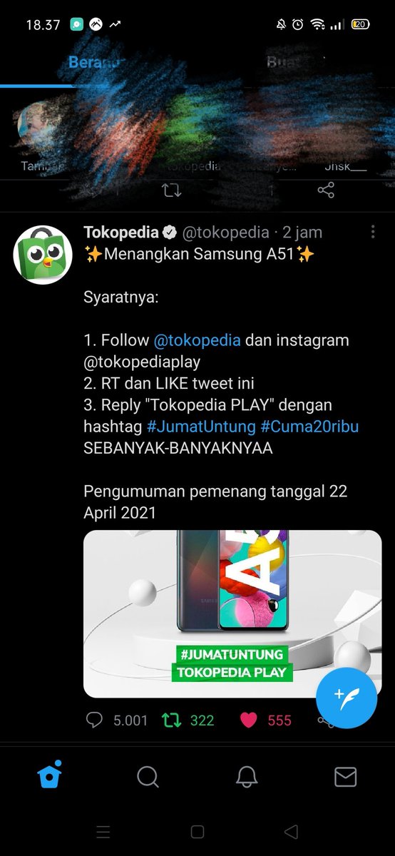 kth_vantex's tweet photo. @tokopedia "Tokopedia PLAY"
#JumatUntung #Cuma20ribu
BISMILLAH, https://t.co/y3yPt2b6f3