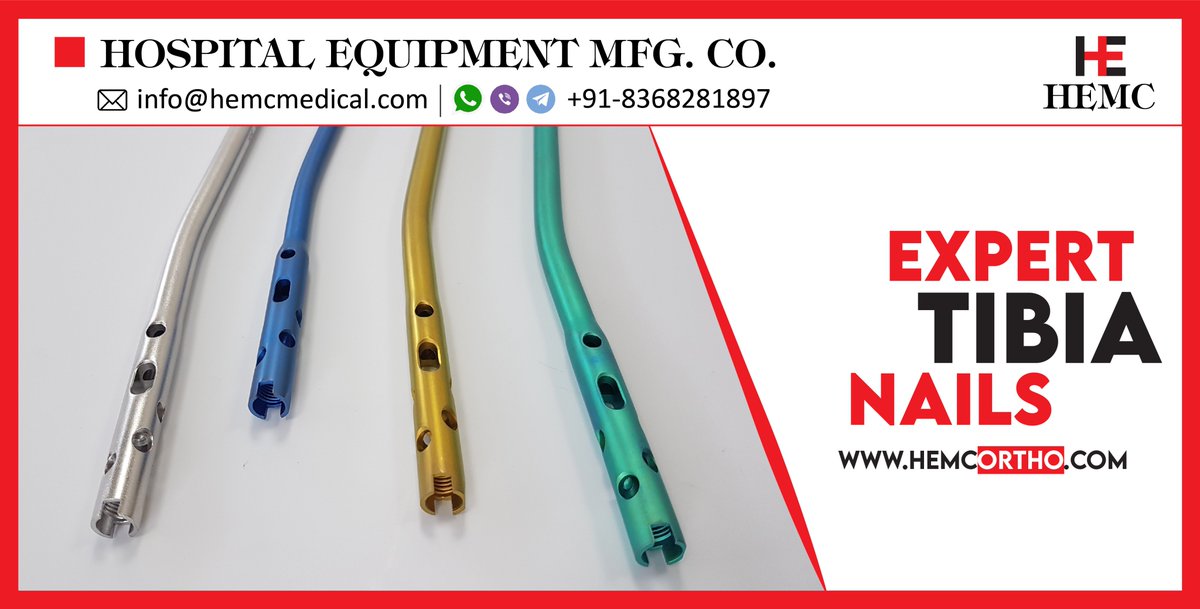 HemcOrtho's tweet image. Expert Nails Tibia
hemcortho.com
#ExpertNailTibia
#ExpertTibiaNail
#ExpertNailsTibia
#ExpertNails
#InterlockingNial
#InterlockingNailsIndia
#Nails
#PFNA
#GammaNail
#TraumaImplants
#OrthopedicImplants
#hemcmedical