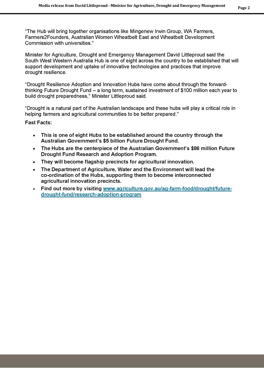 Just announced, GGA has been awarded a major $8 million tender to lead the South West WA Hub as part of a national project. The Hub is set to transform the way farmers and communities prepare for and respond to drought. More details via gga.org.au in coming weeks.