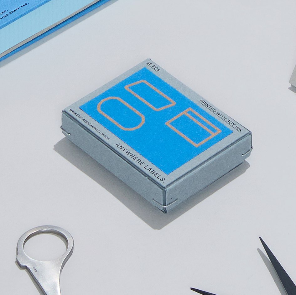 GFSmithpapers's tweet image. Before Breakfast's Anywhere Labels featuring #ColorplanLabels in Azure Blue.