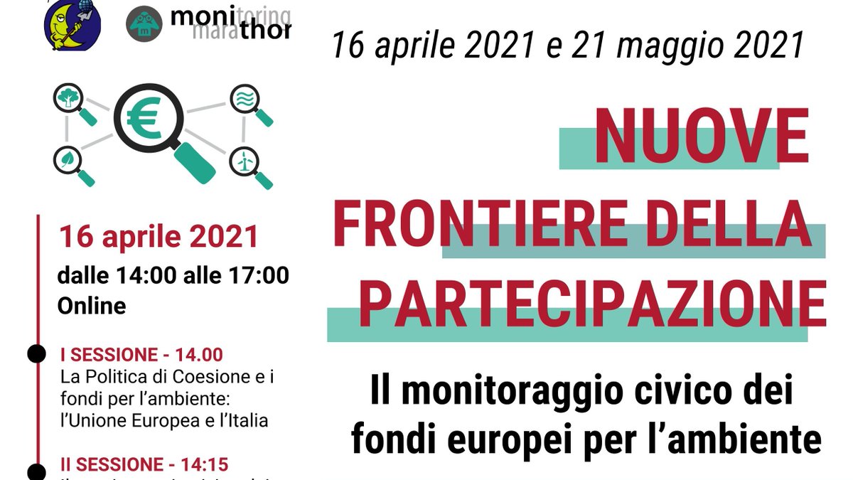 OGGI dalle 14 alle 17 impariamo i metodi per il monitoraggio civico dei progetti ambientali e lanciamo i nostri nuovi strumenti! con <a href="/Monithon/">Monithon</a> e <a href="/APS_Lunaria/">Lunaria 🏳️‍🌈</a>  Da non perdere!! 
Ultima chance x iscriversi: docs.google.com/forms/d/e/1FAI…

#ESIFunds #CohesionPolicy #ASOC2021 #OpenGov
