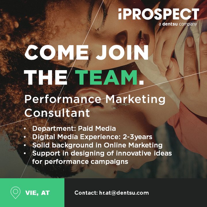 iProspectAT's tweet photo. We are still expanding our team! Come join us 🎉🇦🇹
More info here: https://t.co/Z7x3e5lVhy https://t.co/pRNyQX23Nm