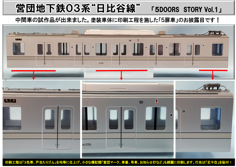 新製品案内 営団地下鉄03系・日比谷線・5次車】 中間車から試作品が