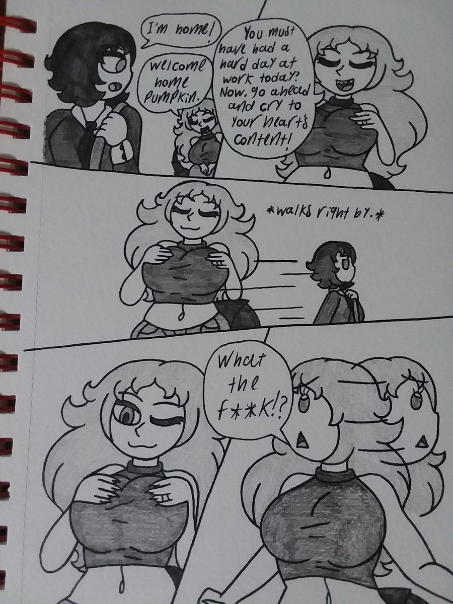 CWArt6's tweet photo. The usual welcome home routine. #renanelvitis #tracecory #comic #sketch #CWart https://t.co/sJAlEhU74j