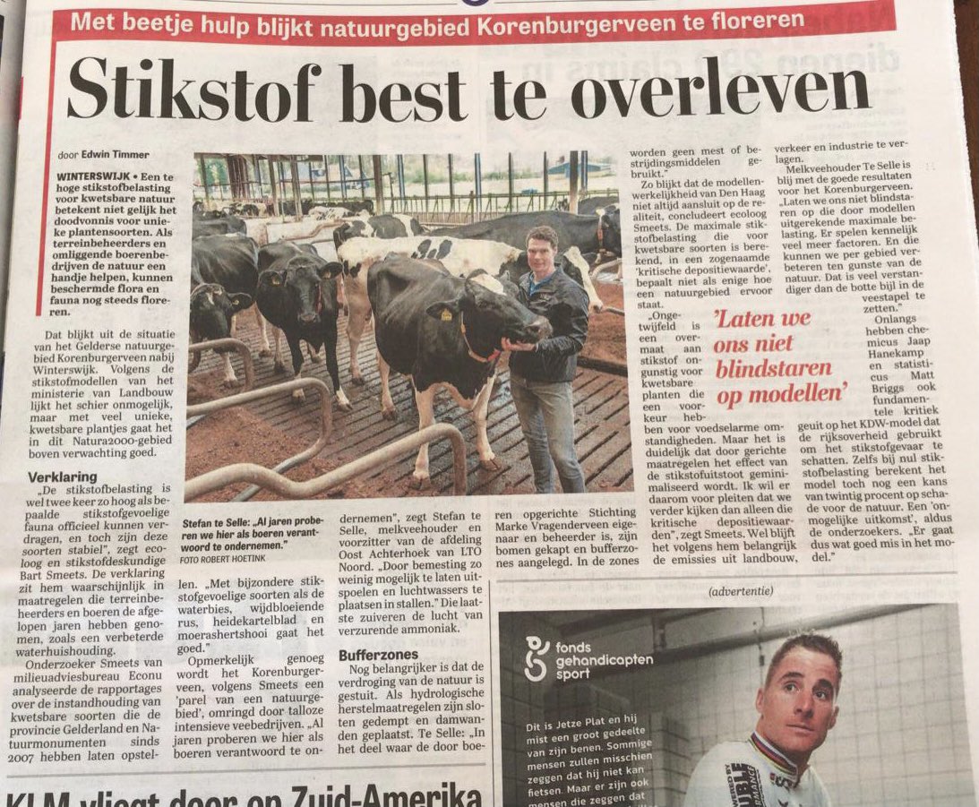 ‘Stikstof best te overleven’

Vandaag in de <a href="/telegraaf/">De Telegraaf</a>👇🏼

Gisteren met <a href="/JacoGeurts/">Jaco Geurts</a> vragen over gesteld. Ben benieuwd naar de antwoorden.

#CDA #Stikstof