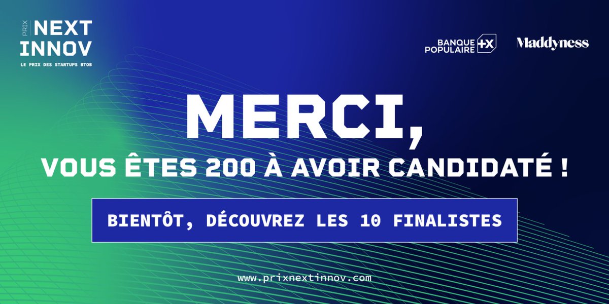 bymaddyness's tweet photo. L'appel à candidatures pour le Prix #NextInnov 2021 est terminé ! ⌛

Merci, vous êtes plus de 200 à avoir candidaté 🙌
Nous étudions les candidatures avec attention, à très bientôt ! 

👉 https://t.co/wMJIhNJNrG https://t.co/Ob7yuTOSR1