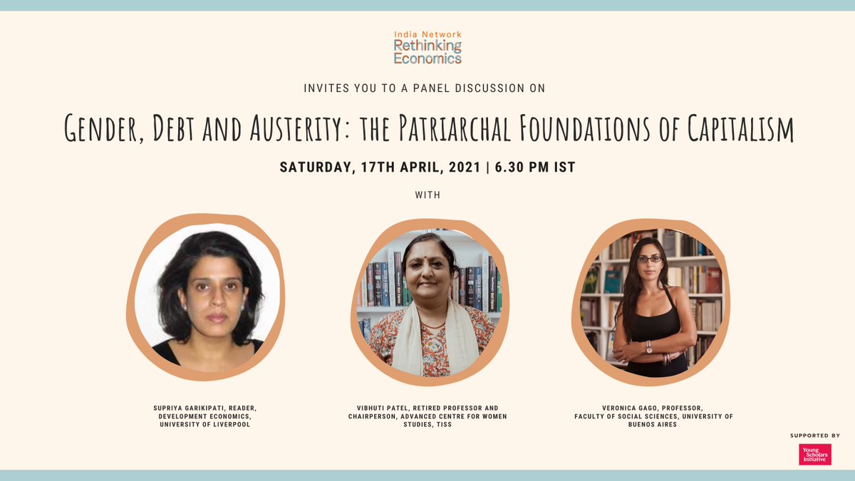 Be with us tomorrow as we discuss the patriarchal foundations of capitalism with <a href="/veronica_gago/">Verónica Gago</a> <a href="/ProfVibhuti/">Dr. Vibhuti Patel</a> and <a href="/SGarikipat/">Supriya Garikipati</a>.  
Register now! us02web.zoom.us/webinar/regist…