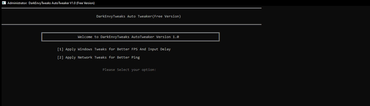 DarkEnvyTweaks's tweet photo. Hey Guys,
I have released my Free AutoTweaker in my Discord Server. Do Test it out and give feedback.
V 1.0 Includes-
Many Registry Tweaks for Better Performance and Latency.
Network Tweaks for (Possibly)Better Ping.
Will add more features in new versions.
https://t.co/YglkDhrTn3 https://t.co/j95l9PytXL