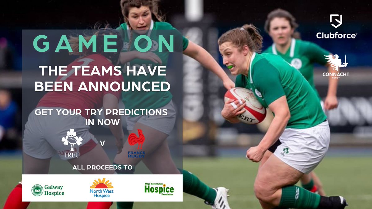 GAME ON!! The teams have been announced & all names have been added to the list for @IrishRugby vs @FranceRugby this Saturday🙌 All you have to do is guess who you think is going to score the first try🤔🏉 Click here to enter: bit.ly/3wZoCOc #WomensSixNations #support