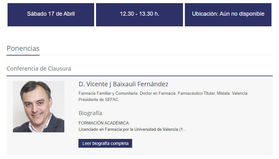 SEFAC_aldia's tweet photo. Ya está en marcha la nueva edición de @Simpodader, el Simposio Internacional de Atención Farmacéutica, que este año se celebra online 

Mañana impartirá la conferencia de clausura a las 12.30 Vicente J. Baixauli, presidente de SEFAC

#atencionfarmaceutica #simpodader https://t.co/9nU9wrd5jk