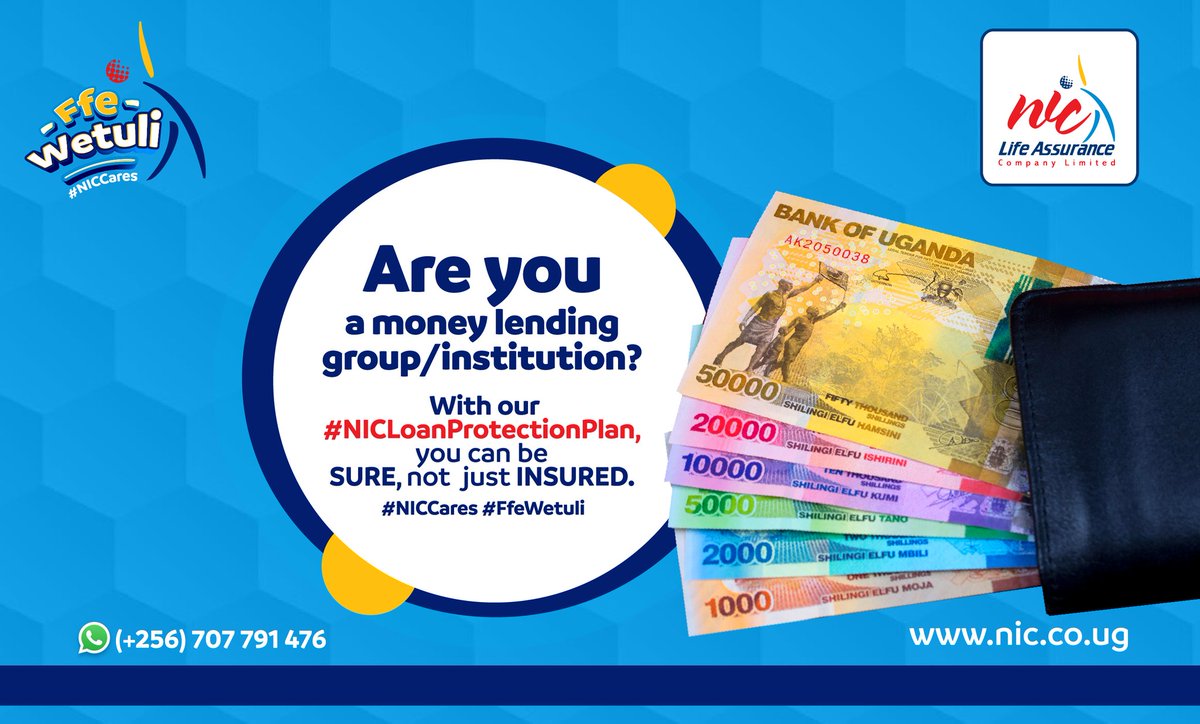 nicholdings's tweet photo. Great news for all our customers in the Money Lending business. #NICLoanProtectionPlan has been designed to help you do business stress free. 

WhatsApp us on our customer care number +256707791476 for more details.

#NICCares #FfeWetuli #Loans https://t.co/BKEth3U7VR