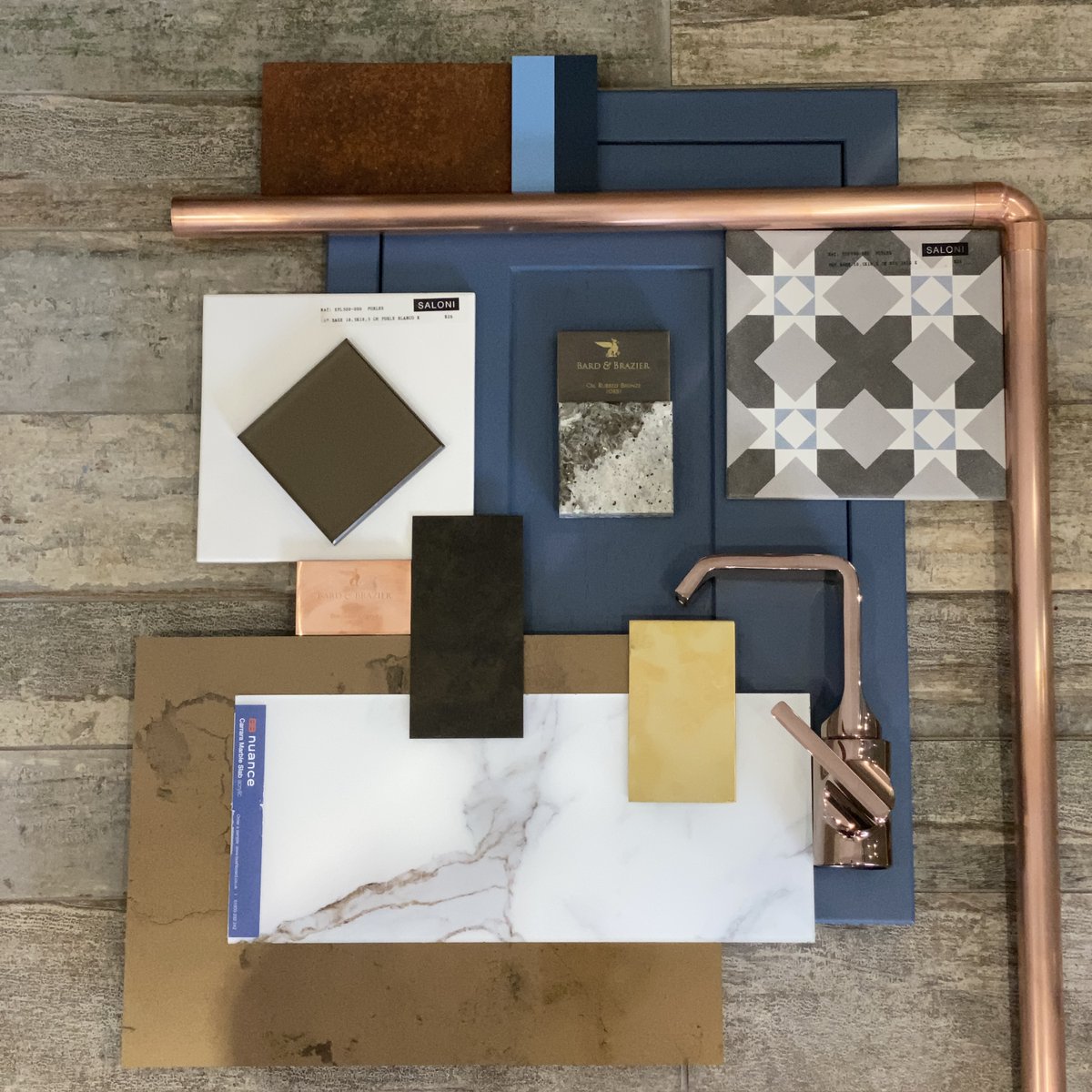 Our #PalletOfTheWeek has a mixture of styles, textures and colours for your #bathroom, all tying in nicely together. What do you think? Yay or nay? 🛁

Featuring:
• <a href="/Ceramica_Saloni/">Saloni</a> 
• <a href="/VitrABathrooms/">VitrA Bathrooms</a>
• <a href="/caple/">Caple</a>