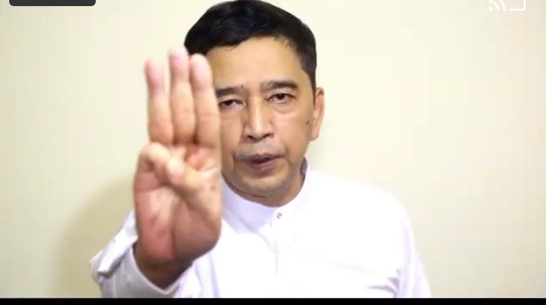 Known/veteran democracy leader, ex-political prisoner of 88 generation Min Ko Naing who announced formation of @Crph #Myanmar National Unity Government says people are the decision makers &amp; will fight #militarycoup to the end. Adds he believes in victory #WhatsHapppeningInMyanmar