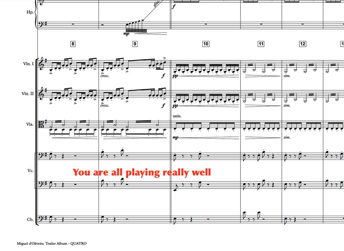 My orchestrator told me to add something because the cellos need more support. 

Just emailed him back this.