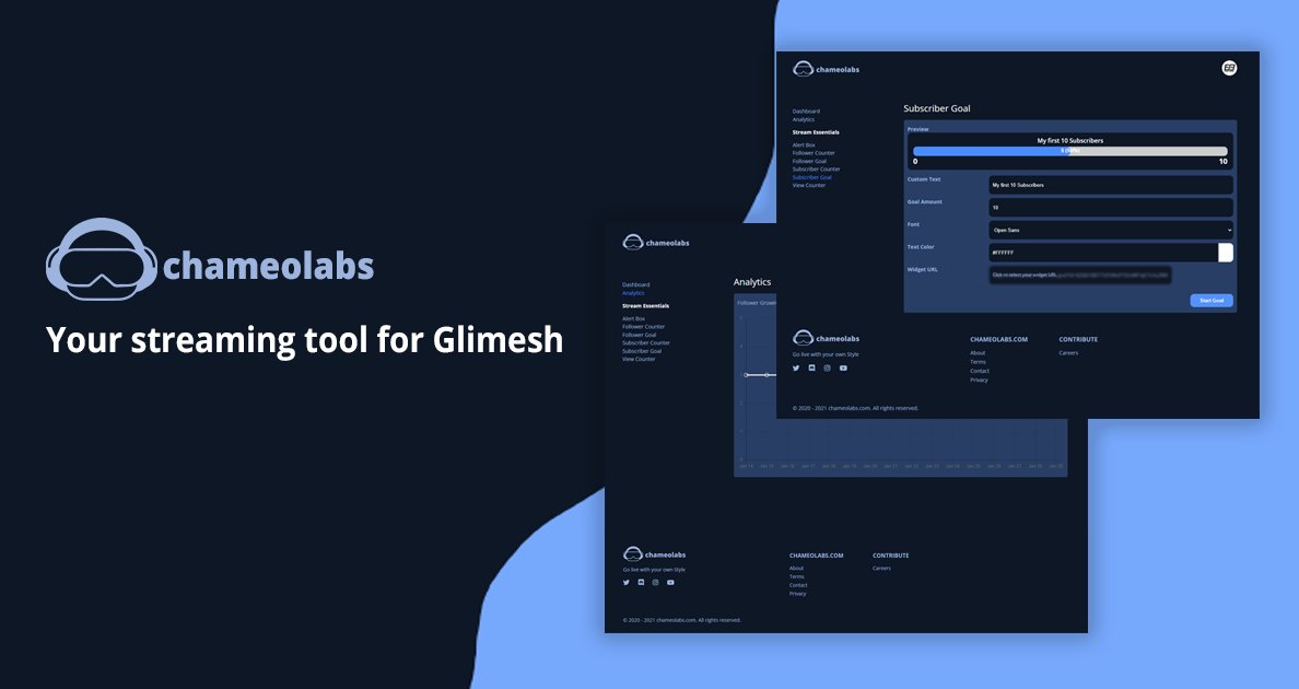 Are you looking for alerts, goals, counters or a cloudbot for Glimesh? 

Then just go to chameolabs.com

<a href="/glimesh/">Glimesh</a> #glimesh #glimeshHype #chameolabs #streamtool #streamingtool #streamer #streamergirl #livestream #tools #stream #streaming