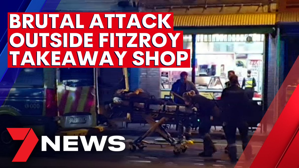 A minor dispute has led to a vicious late-night attack outside a takeaway shop in Fitzroy. The victim was knocked unconscious, after politely asking a woman to take her feet off the table. youtu.be/pBY2P_BfT10 <a href="/LouisaCheatley/">Louisa Cheatley</a> #7NEWS